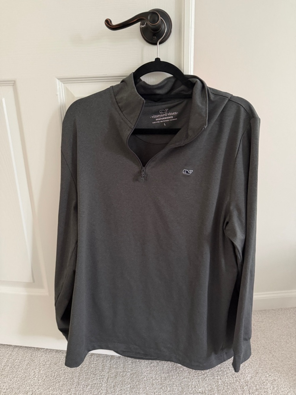 Vineyard Vines Charcoal Gray Performance 1/4 Zip Pullover